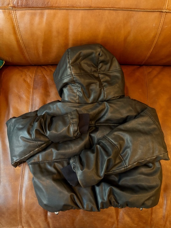 Zara - Women’s Faux Leather Cropped Puffer Anorak - Picture 2 of 7